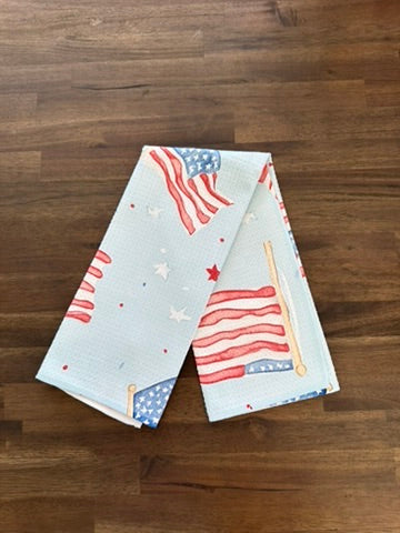 Red White Blue Flag Kitchen Towel