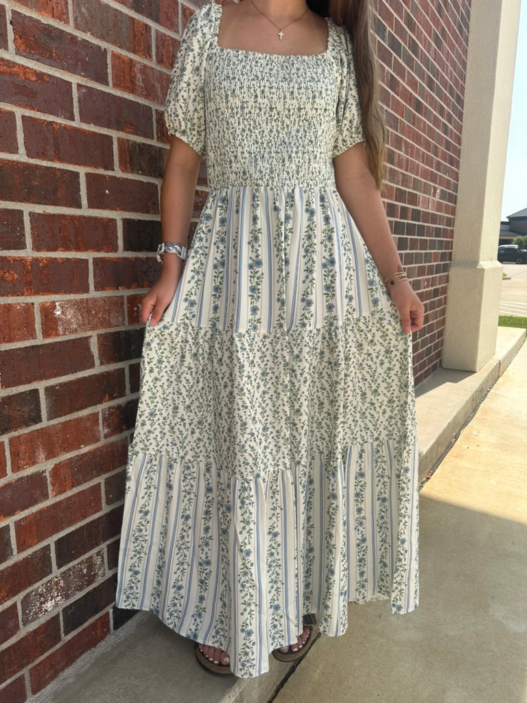 Smocked Vintage Floral Dress