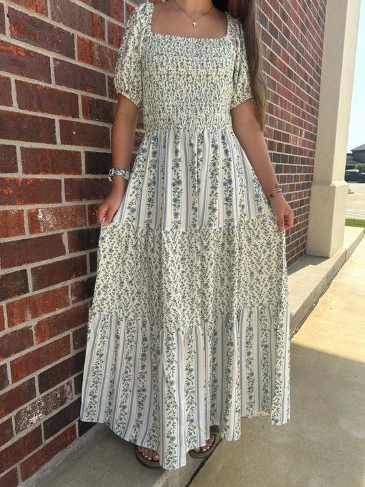Smocked Vintage Floral Dress