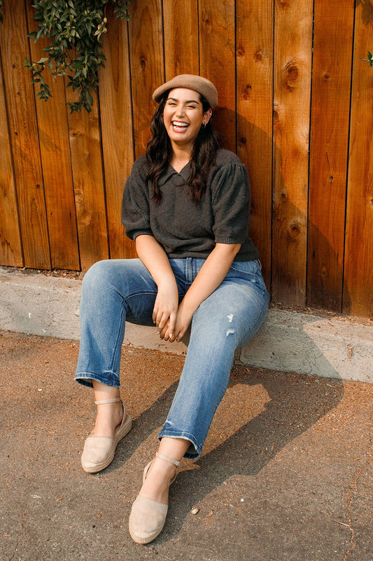 High Rise Crop Slim Straight Jeans - Plus Size