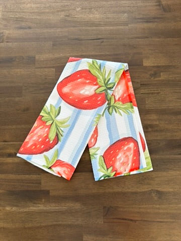 Strawberry Berry Picking Kitchen Towel