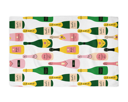 Champagne Celebrate Birthday Yay Congrats Kitchen Towel