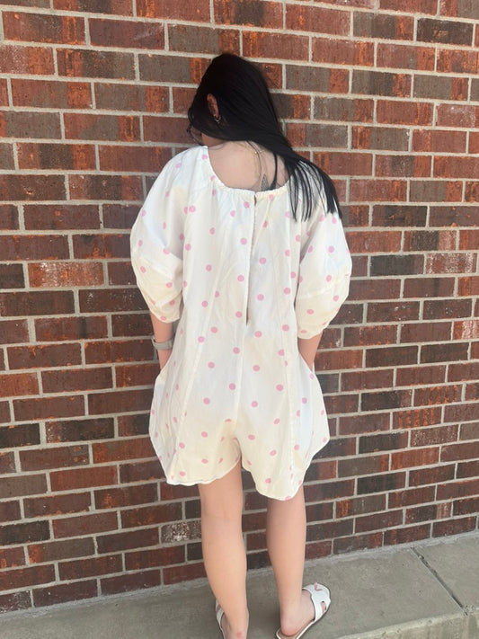 Pretty in Pink Polka Dot Romper