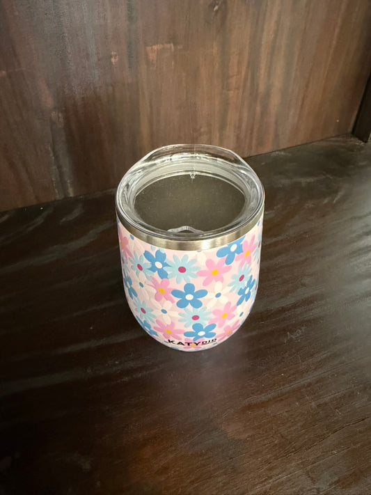 Dainty Florals Wholesale Wine Tumbler with Lid