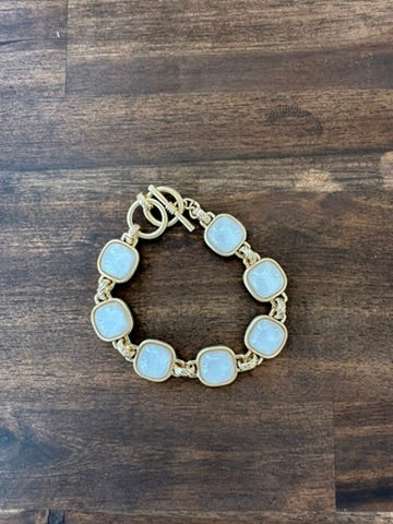 Cushion Stone Link Bracelet