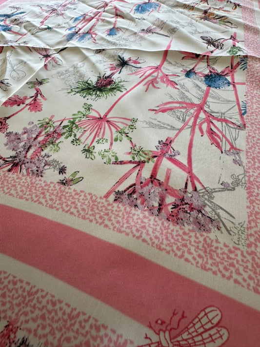 Floral Print Silky Bandana Scarf