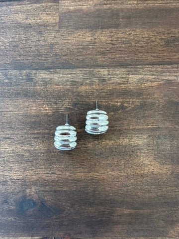 Mini Ridged C Hoop Earrings
