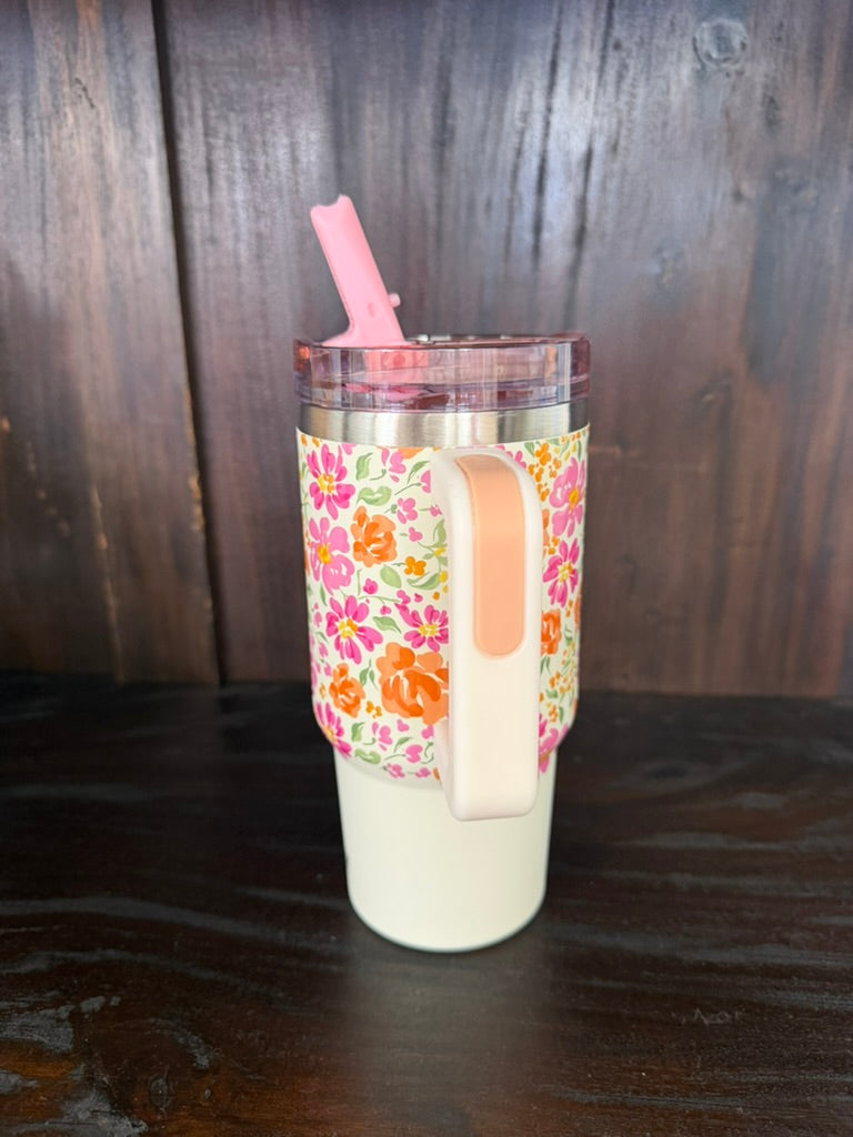 20 oz Lifestyle Flip Straw Tumbler-Secret Garden Pink
