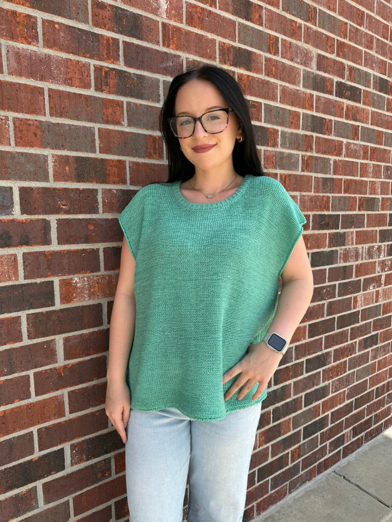 Oversized Crew Neck Sweater Vest