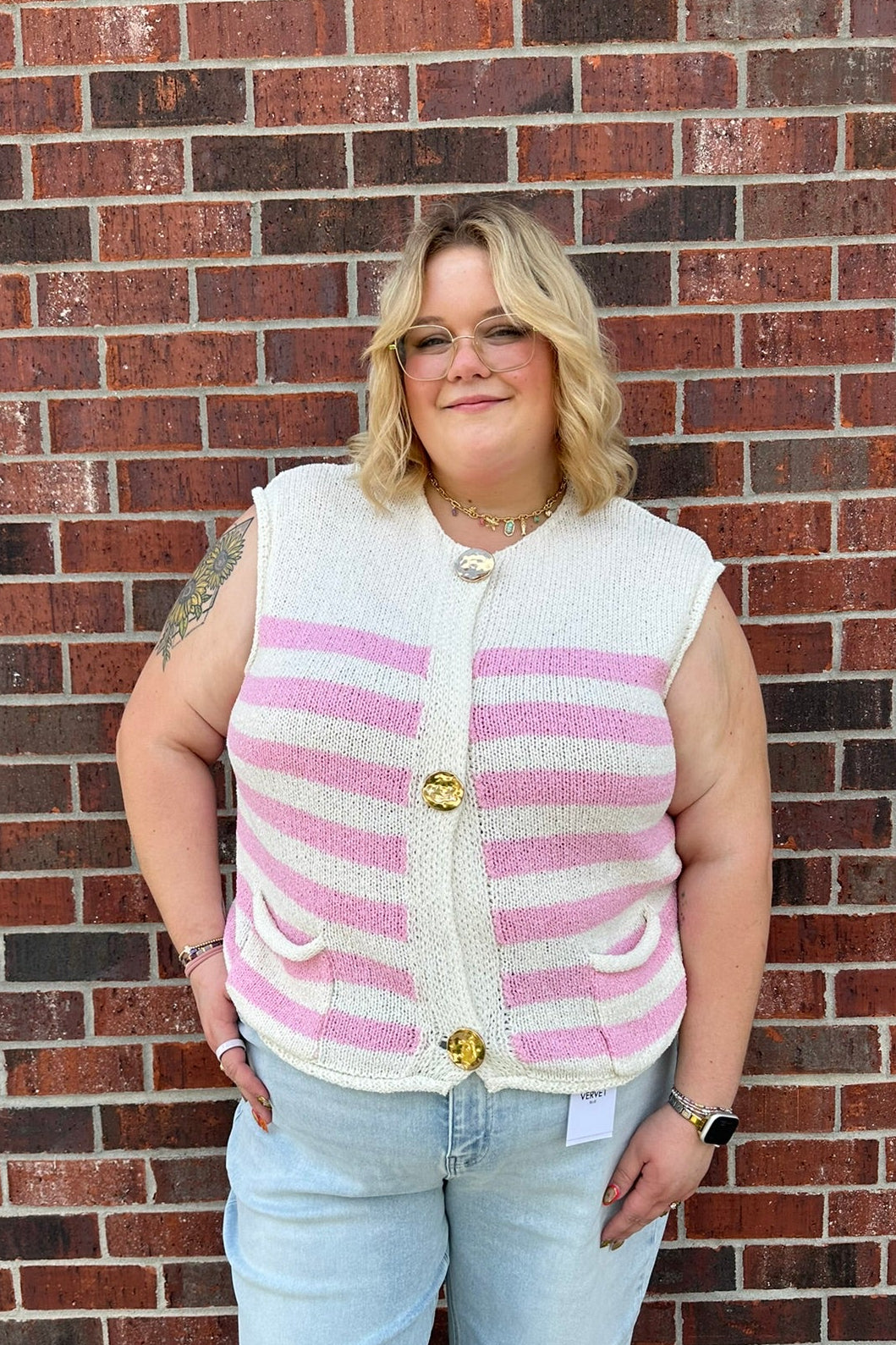 Chunky Button Knit Sweater Vest