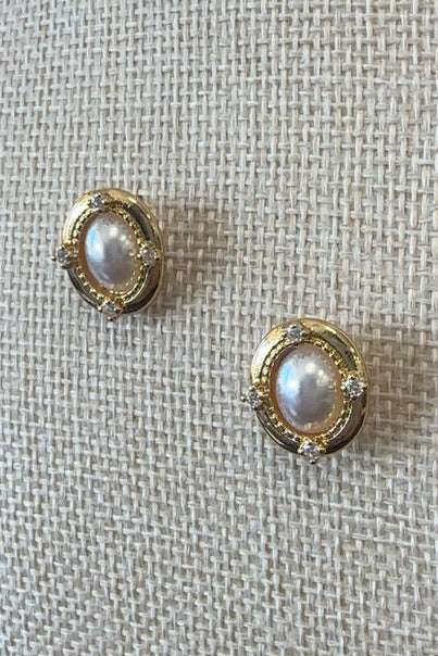 Chic Pearl and Zirconia Drop Earrings