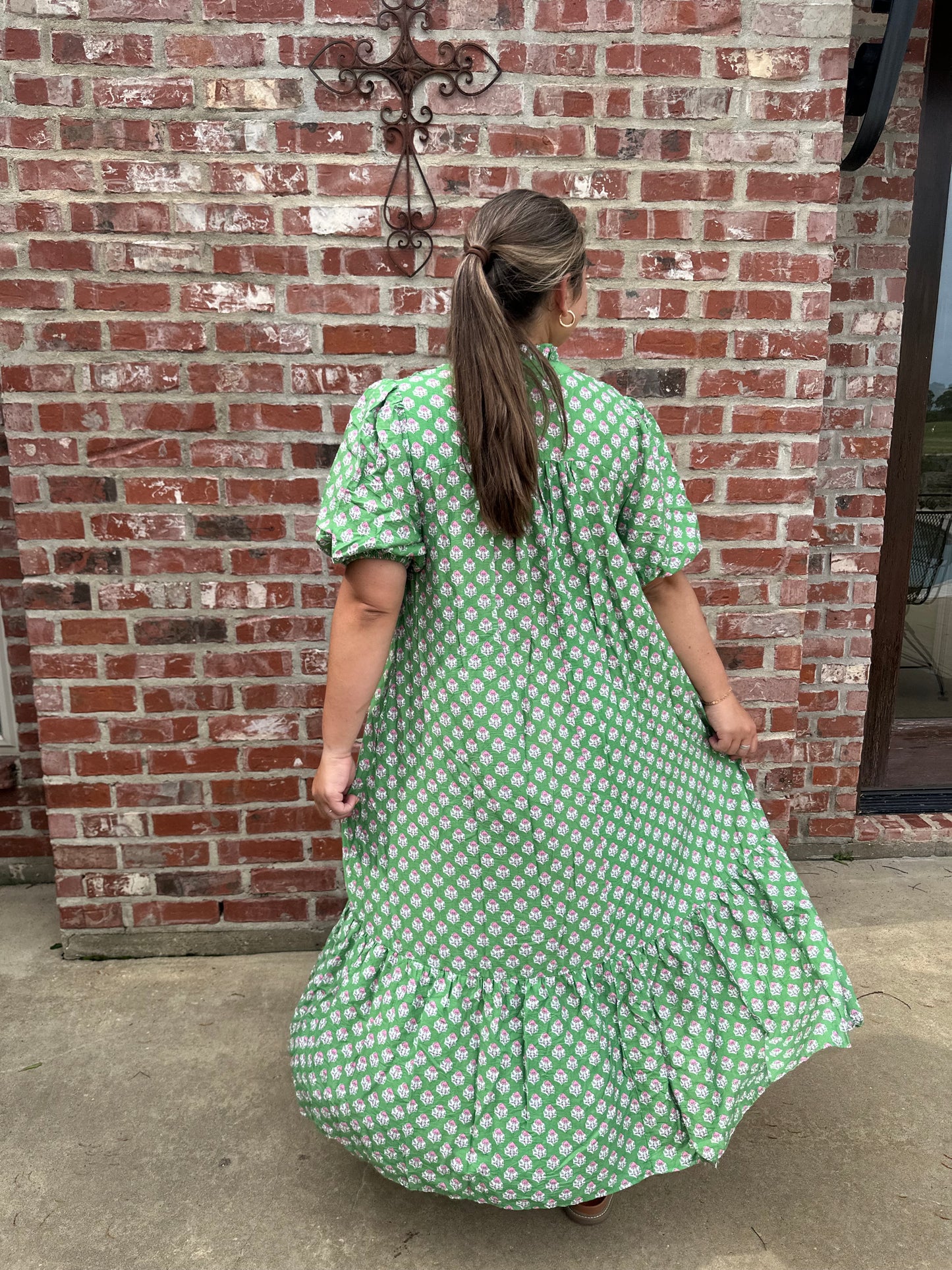 Floral Print Button Down Midi Dress