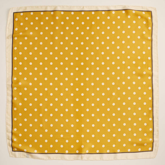 Vintage-Inspired Polka Dot Silk Texture Square Scarf