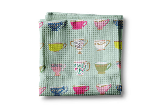 Tea Room Spring Summer Market Kitchen Towel Waffle Cup Color