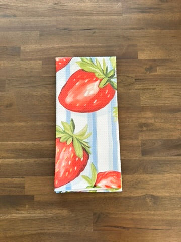 Strawberry Berry Picking Kitchen Towel