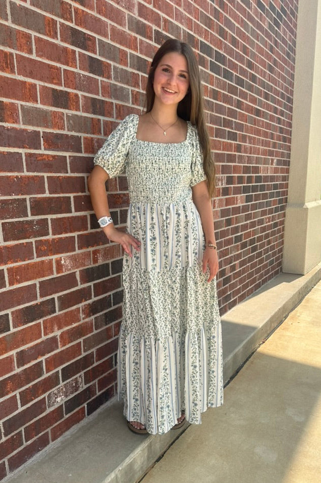 Smocked Vintage Floral Dress