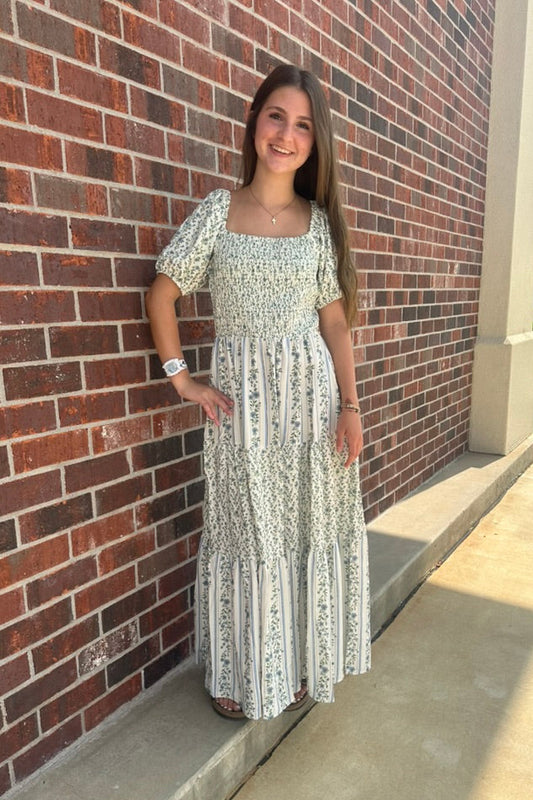 Smocked Vintage Floral Dress