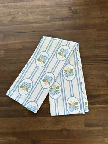Hydrangea Chinoiserie Waffle Kitchen Towel