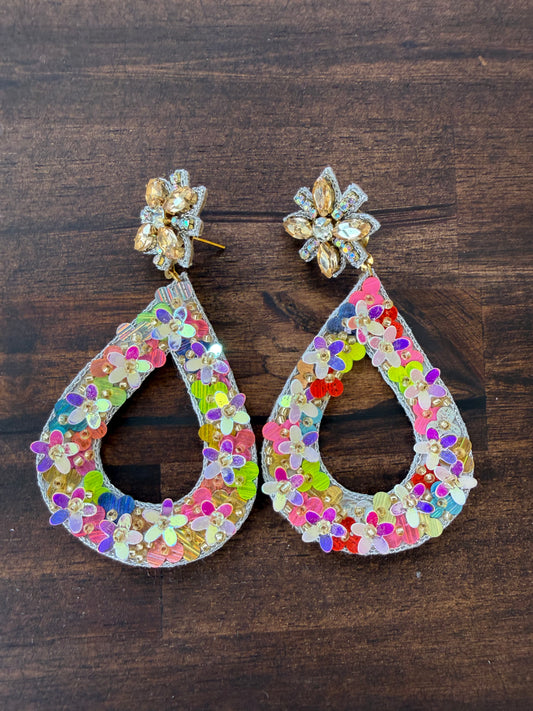 Spring Flower Beaded Easter Earrings