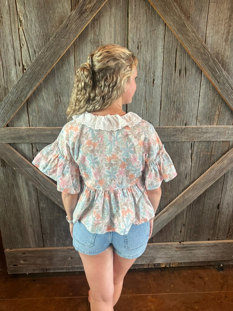 Freshly Bloomed Pastel Floral Blouse