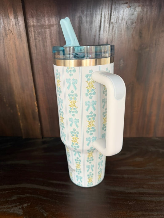 40 oz Lifestyle Flip Straw Tumbler–Oh So Fancy Blue