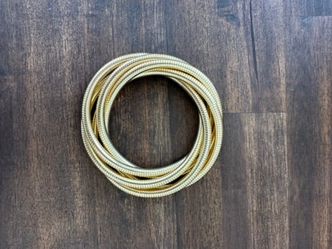 Knotted Metallic Coil Bracelet Set