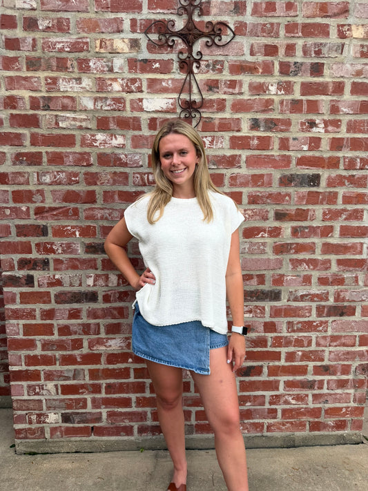 Oversized Crew Neck Sweater Vest