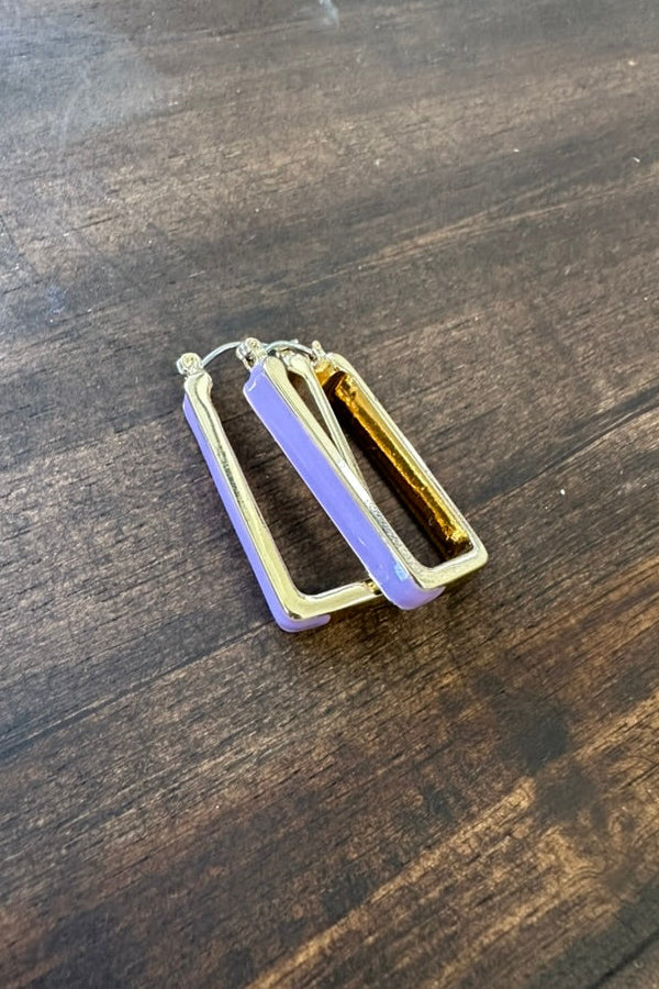 Rectangle Huggie Hoop Earrings