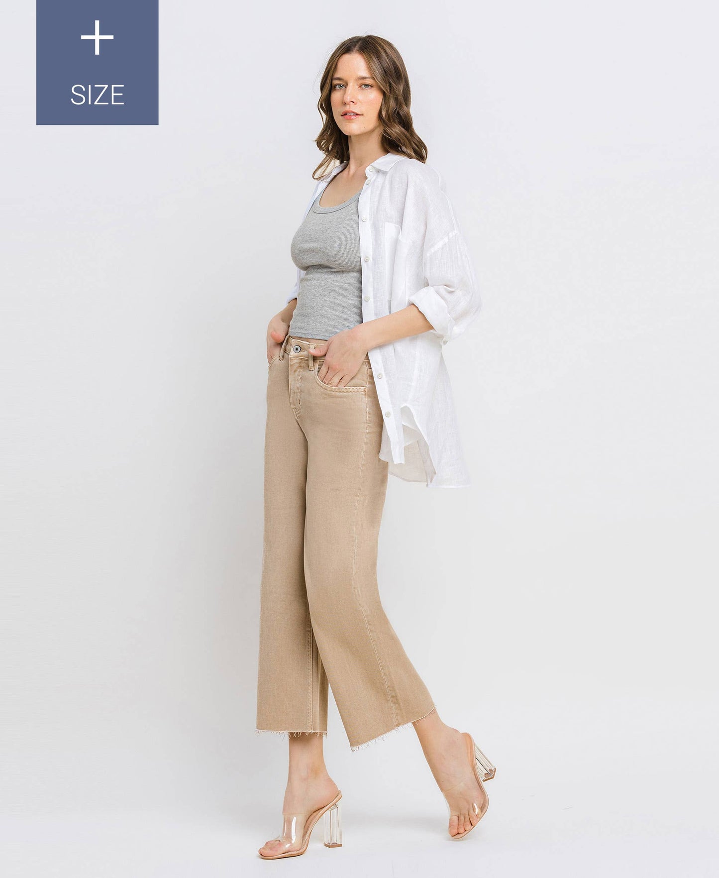 High Rise Crop Wide Leg - Plus Size