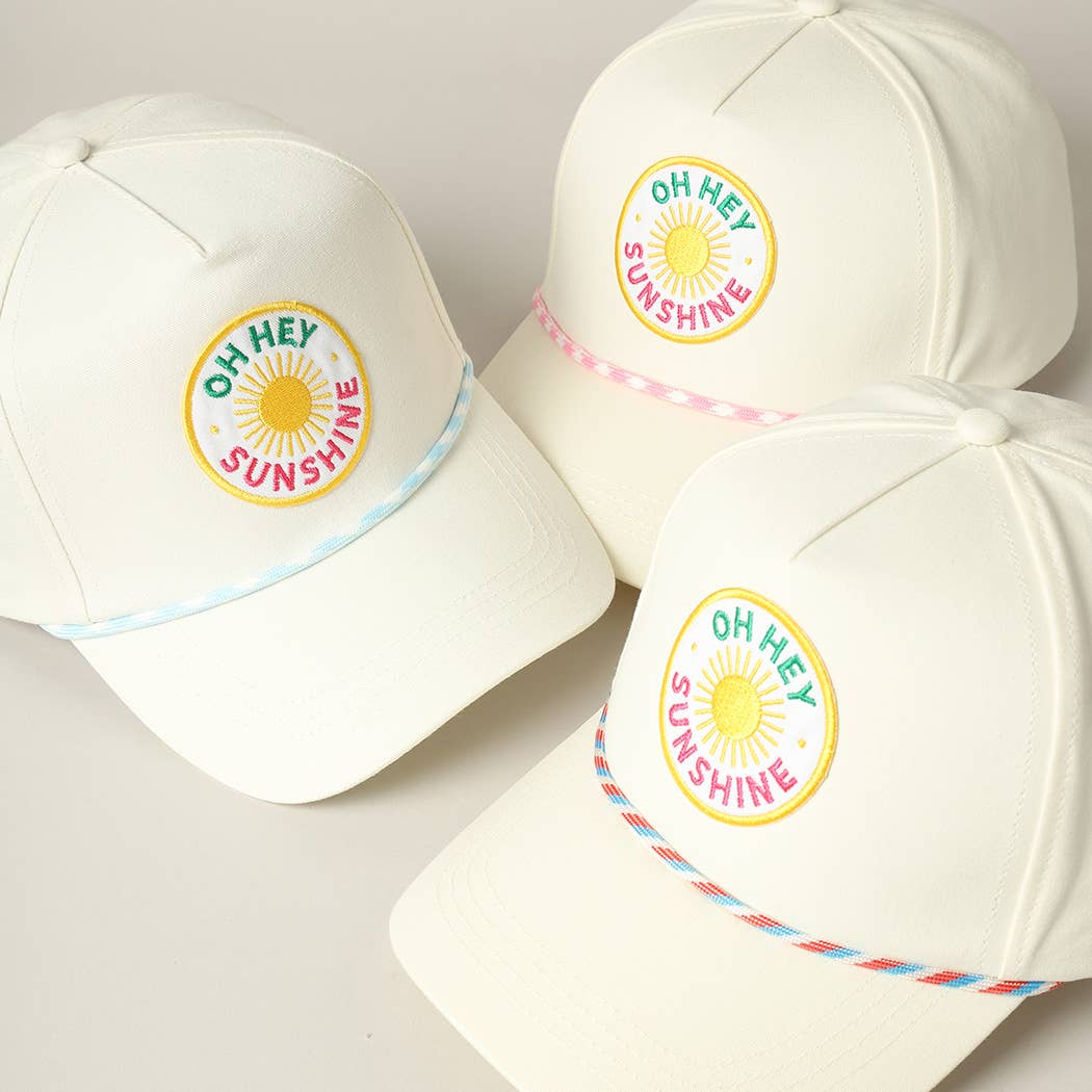 Oh Hey Sunshine Embroidery Patch Trucker Hat