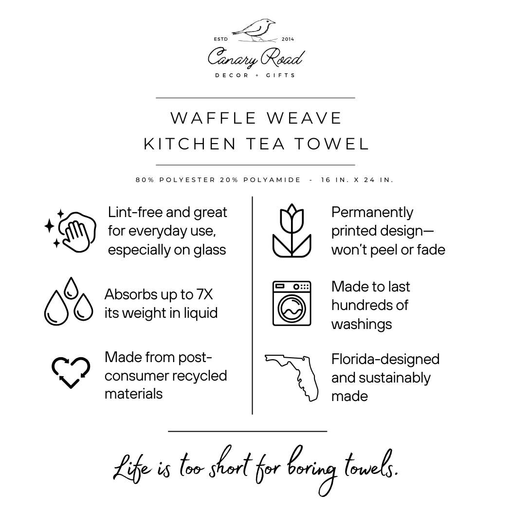 Tea Room Spring Summer Market Kitchen Towel Waffle Cup Color