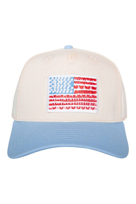 American Flag Fitted Hat