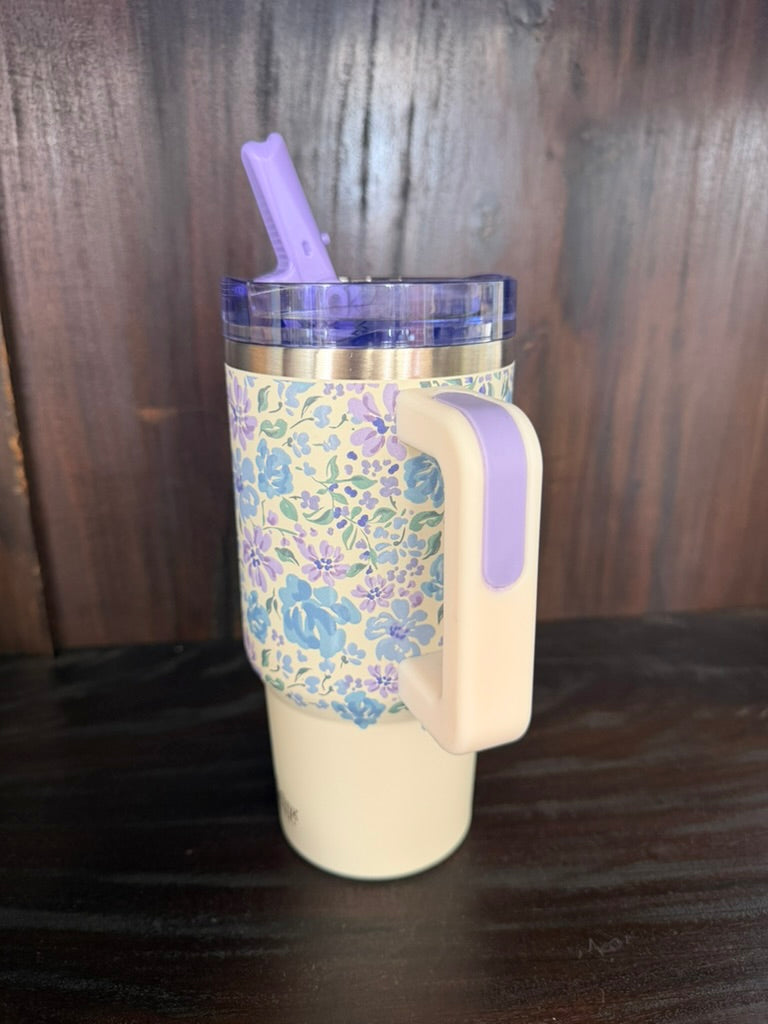 20 oz Lifestyle Flip Straw Tumbler-Secret Garden Blue
