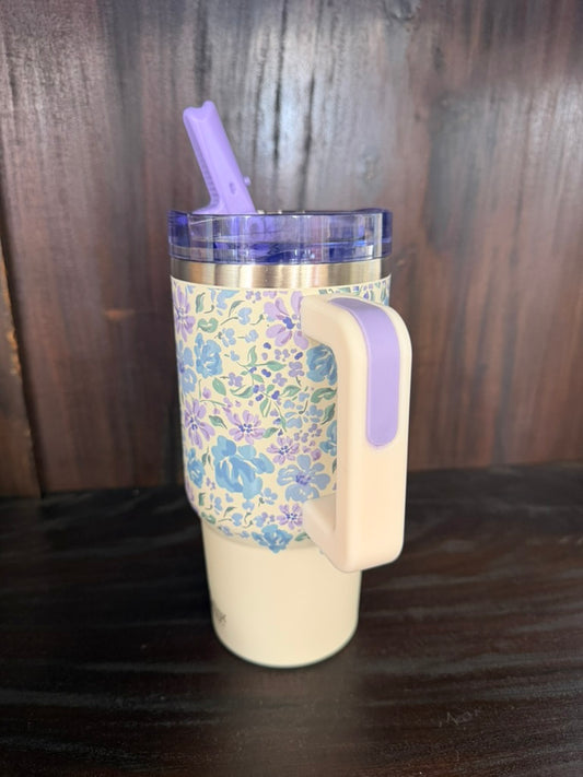 20 oz Lifestyle Flip Straw Tumbler-Secret Garden Blue