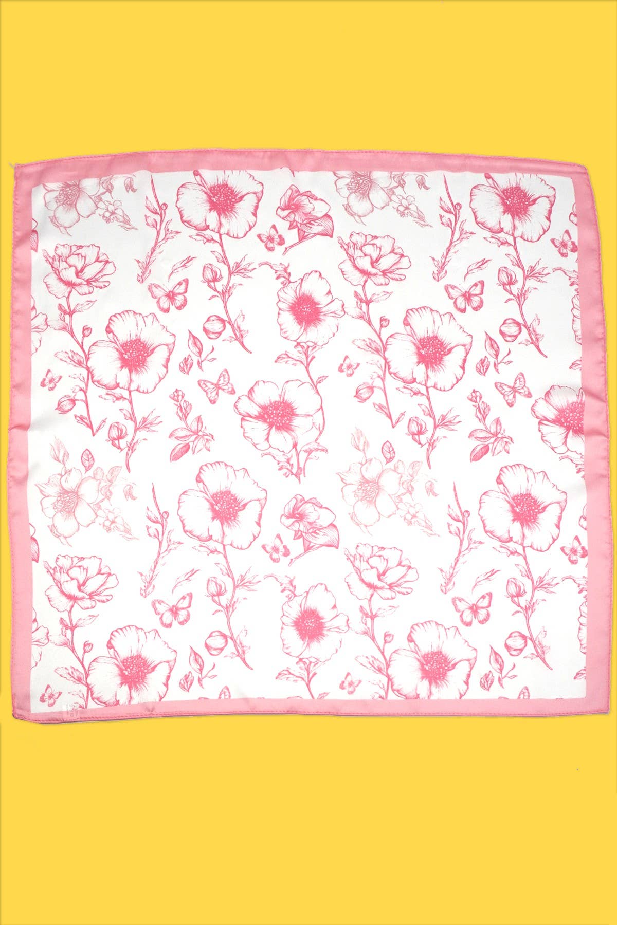 Petite Flower Print Silky Bandana Scarf