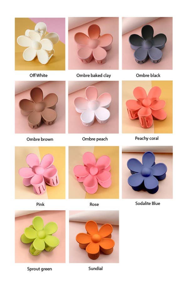 Oversize Matte Flower Claw Clip