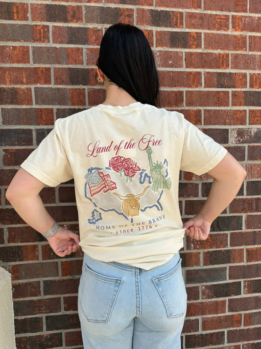 Land of the Free Watercolor Tee