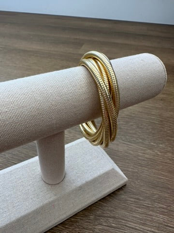 Knotted Metallic Coil Bracelet Set