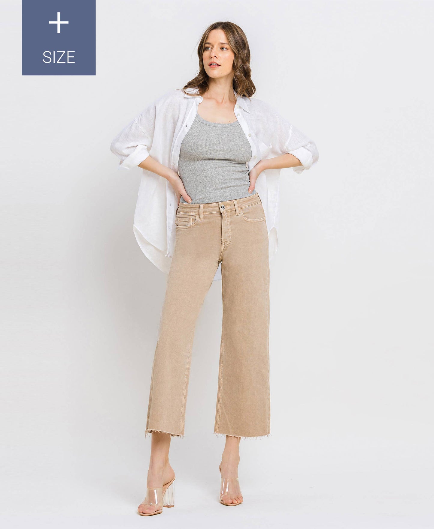 High Rise Crop Wide Leg - Plus Size