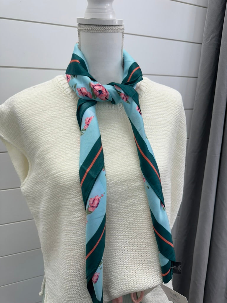 Oversized Floral Print Bandana Scarf Wrap