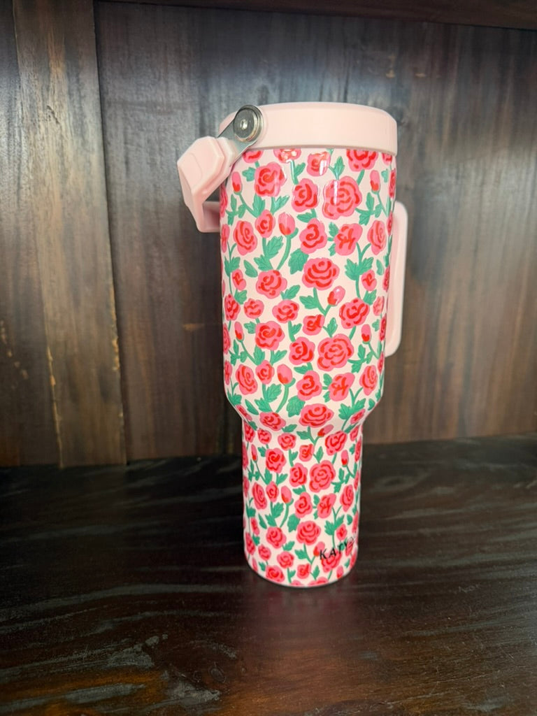 Whimsical Roses Stainless Steel Tumbler