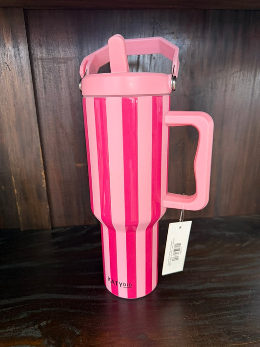 Pink and Hot Pink Striped 38 Oz Cabana Jug Tumbler