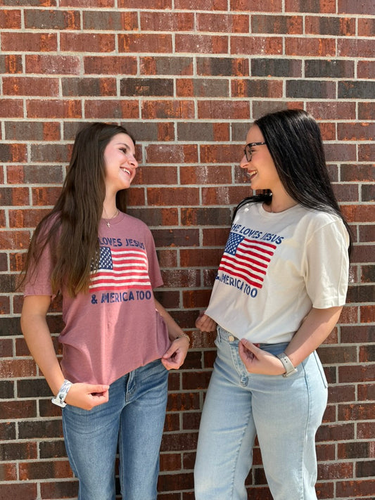 SHE LOVES JESUS AND AMERICA TOO Graphic T-shirt