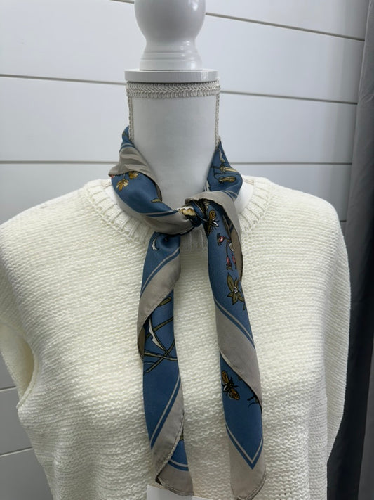 Elegant Garden Satin Neck & Hair Scarf