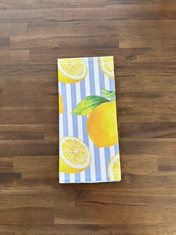 Lemon Stripe Waffle Kitchen Towel