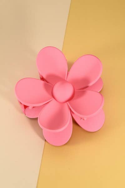 Oversize Matte Flower Claw Clip