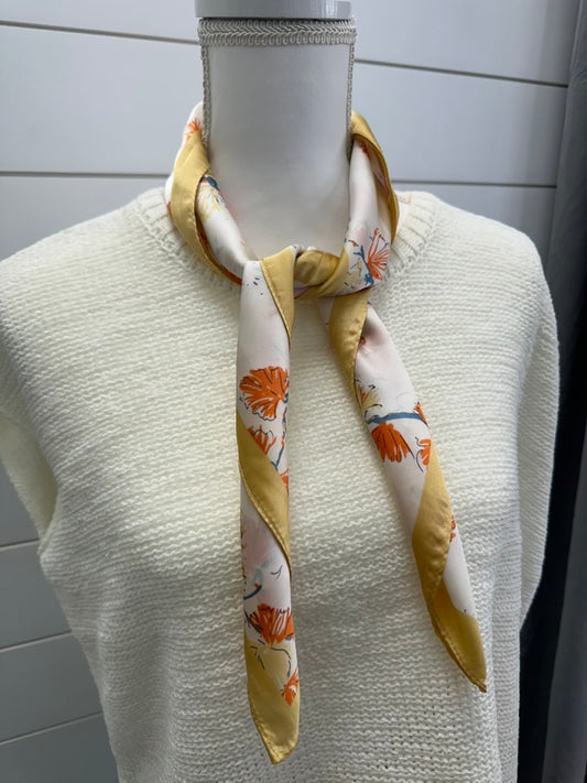 Soft Botanical Print Silky Scarf