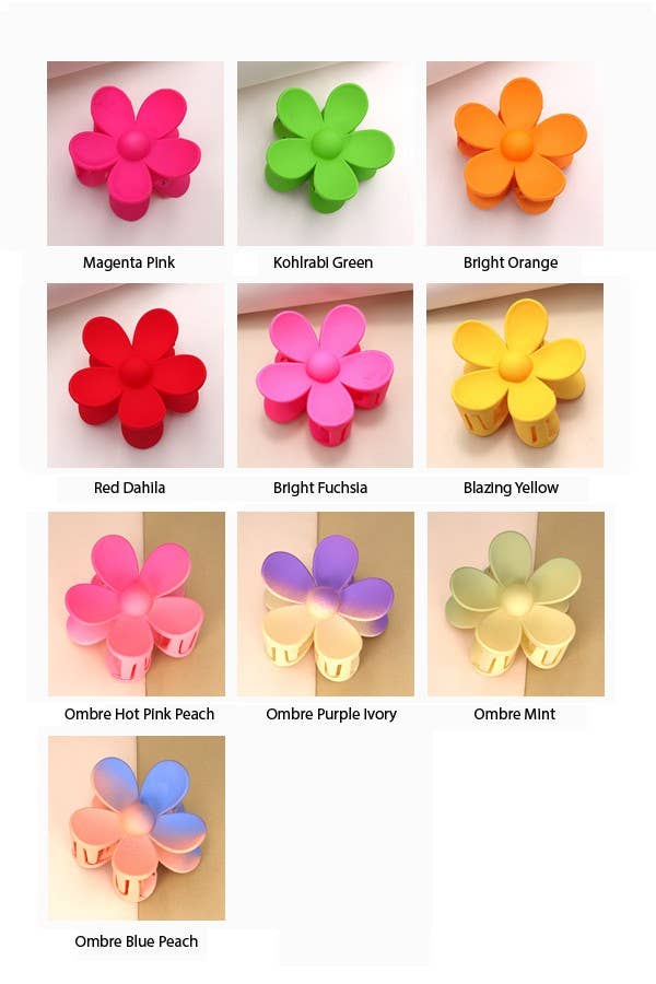 Oversize Matte Flower Claw Clip
