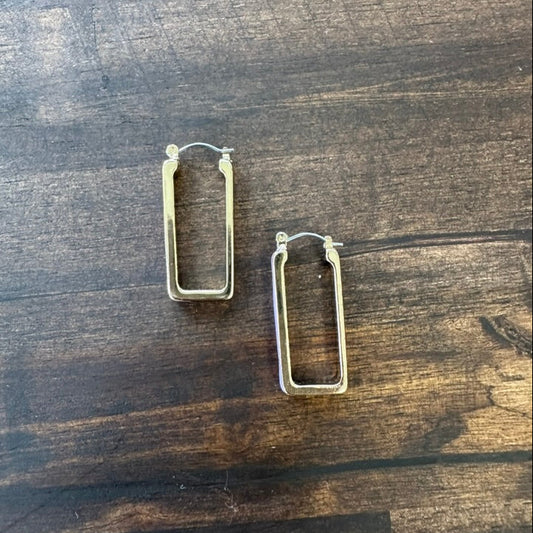 Rectangle Huggie Hoop Earrings
