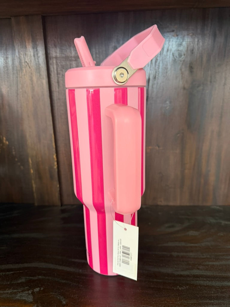 Pink and Hot Pink Striped 38 Oz Cabana Jug Tumbler